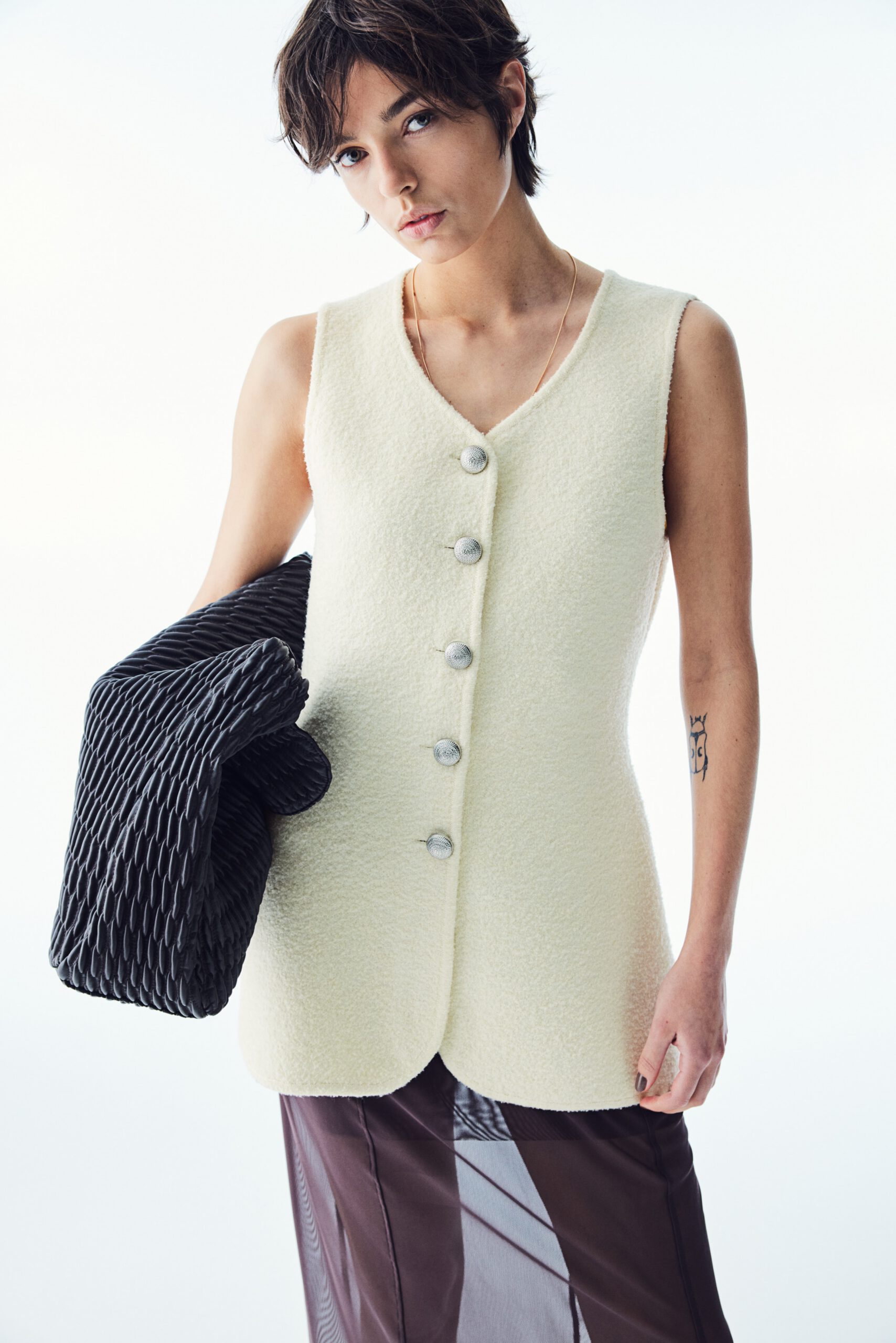 Wool Blend Knit Vest