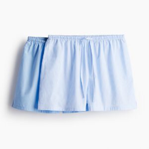 2-pack Cotton Poplin Pyjama Shorts