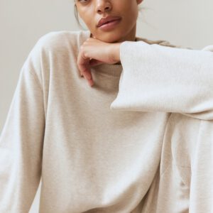 Oversized Curved Hem Sweater