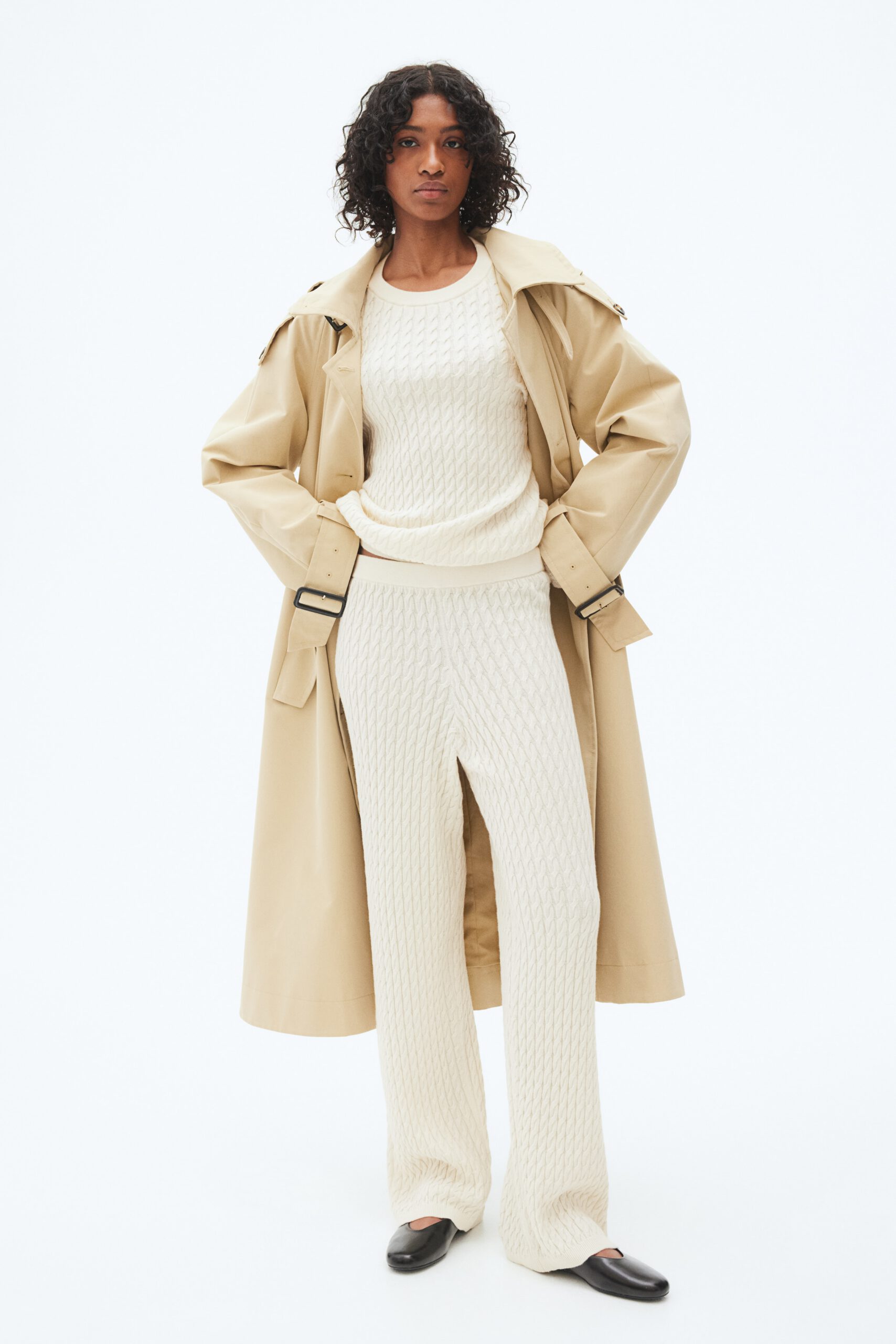 Cable Knit Cashmere Blend Pants