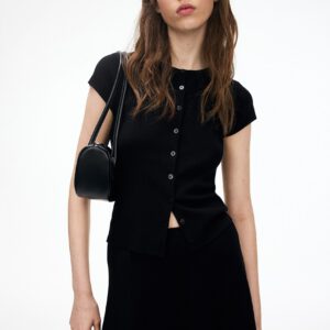 Fine Knit Short Sleeve Cardigan