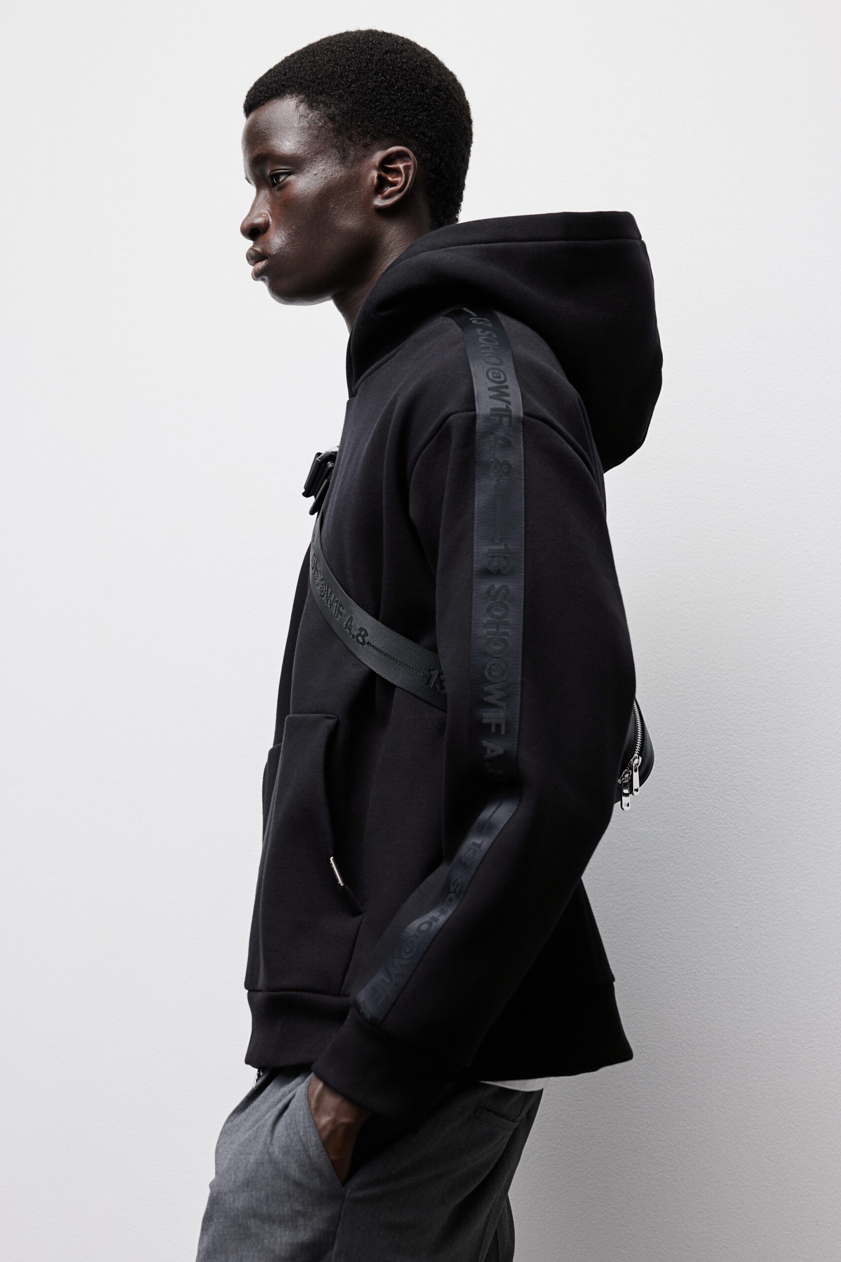 Loose Fit Hoodie With Side Stripes